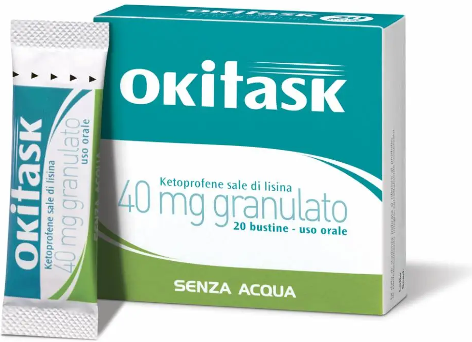 DOMPE' FARMACEUTICI SpA Dompé, Okitask Granulato 40mg Senza Acqua, 20 Bustine