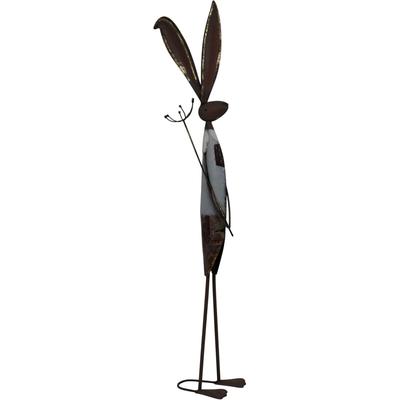 Dekofigur AM DESIGN "Hasenmann aus Metall", weiß, B:19,05cm H:90,81cm, Metall, Dekofiguren, Osterdekoration