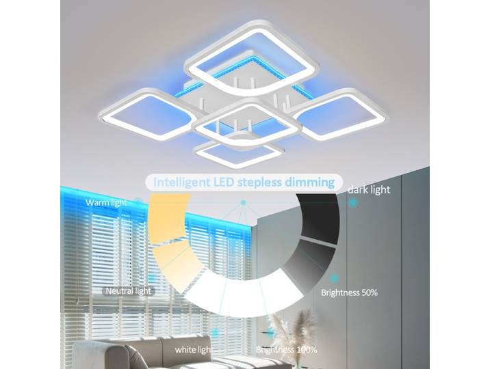 Plafonnier rétro-éclairé en acrylique, moderne, à intensité variable, avec télécommande, luminaire de plafond encastré, pour salon