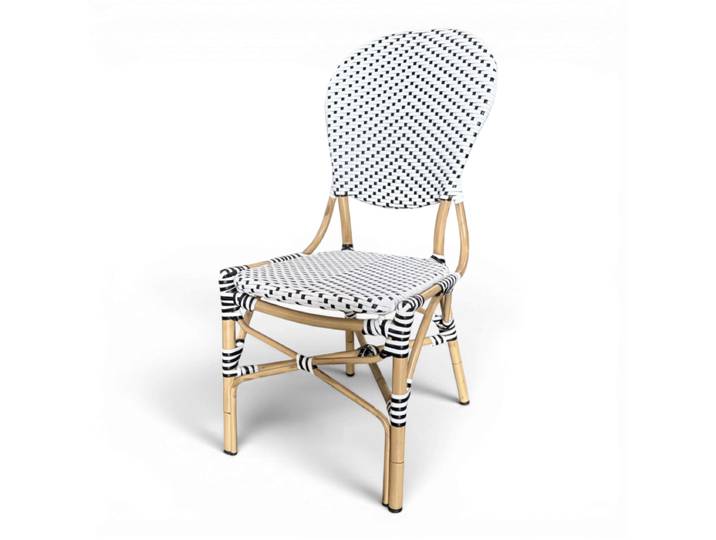 Chaise de terrasse POITIERS - Noir Blanc