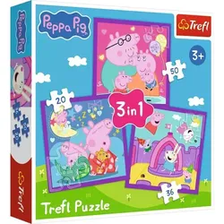 Trefl: Peppa Wutz Alltagsleben 3 in 1 - 20, 36, 50 Teil Puzzle