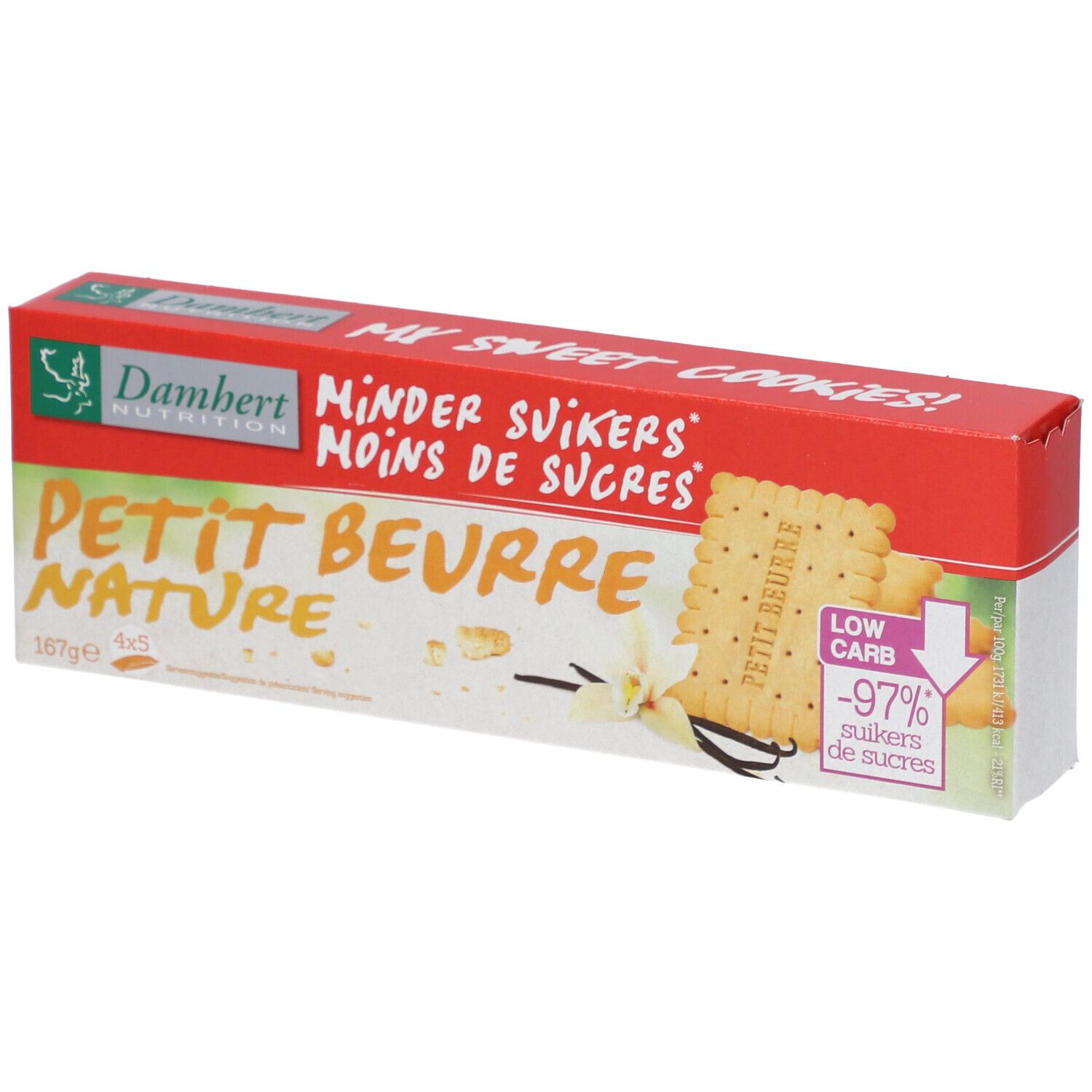 Damhert Petit Beurre Koekje Natuur Zonder Suiker 167 g Kekse