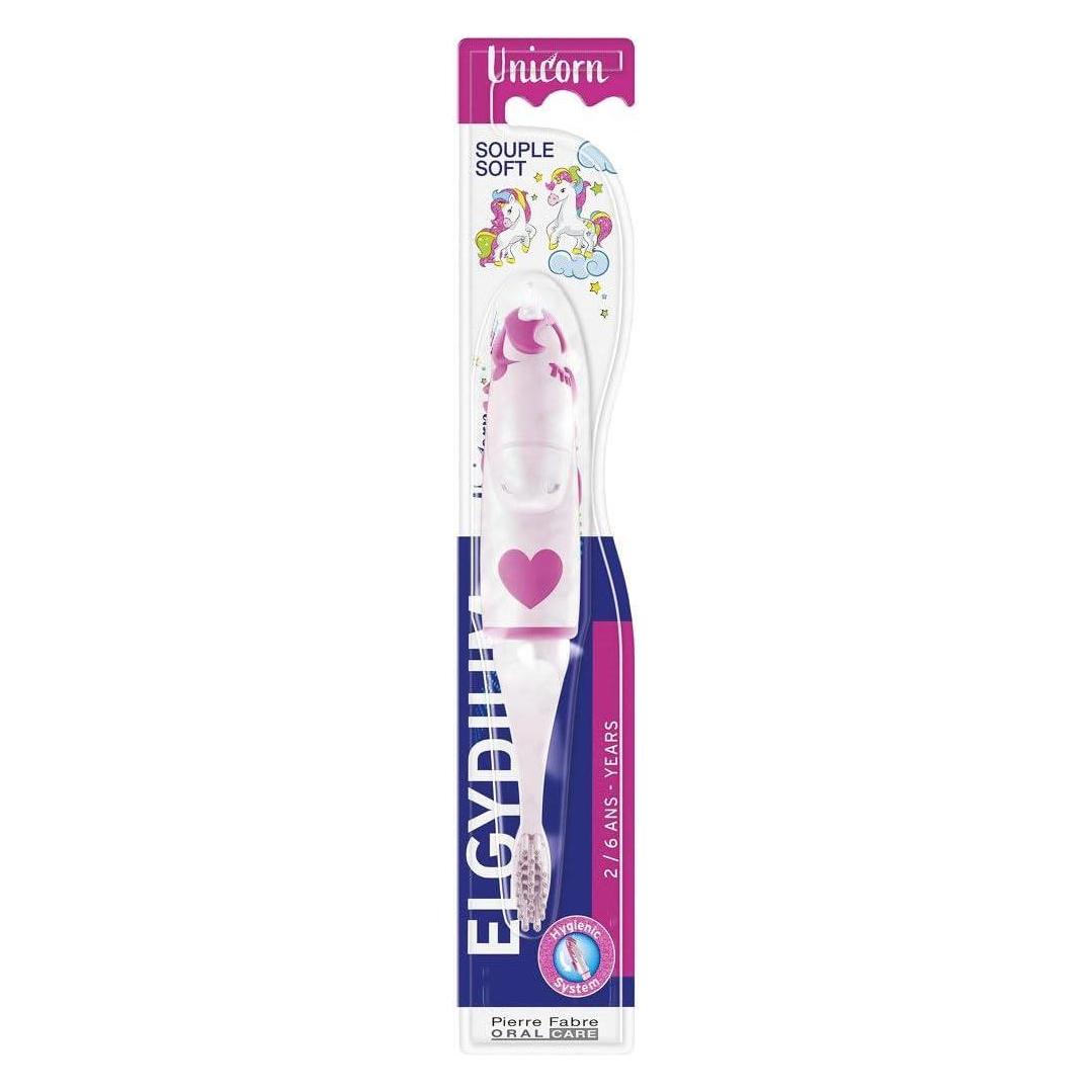 Elgydium Kinder-Einhorn-Zahnbürste für Kinder von 2 bis 6 Jahren (50003566)