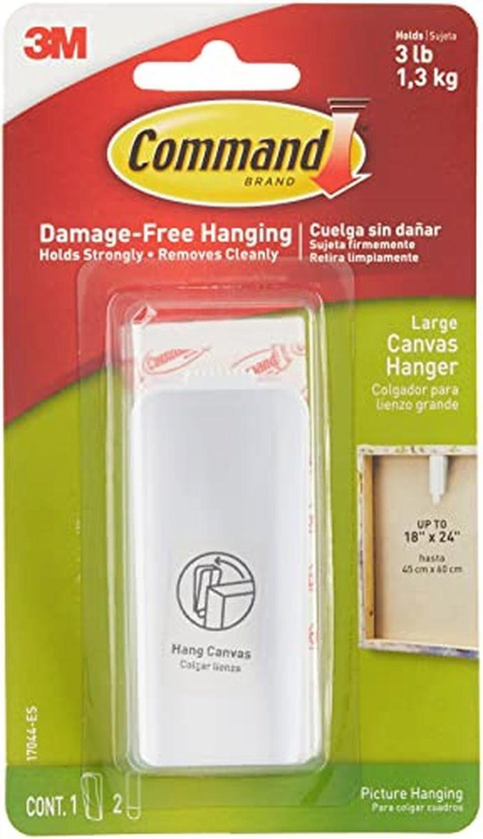 Grote Canvas Hanger Wit met Strips voor Muurbevestiging