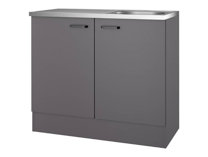 Meuble sous évier Variante A 100 x 50cm Gris/Anthracite
