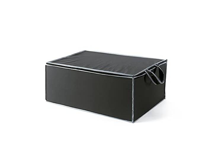 Compactor – Housse de rangement pour couette et vêtements zippée avec poignées\, coloris noir et liseré gris\, rangement placards