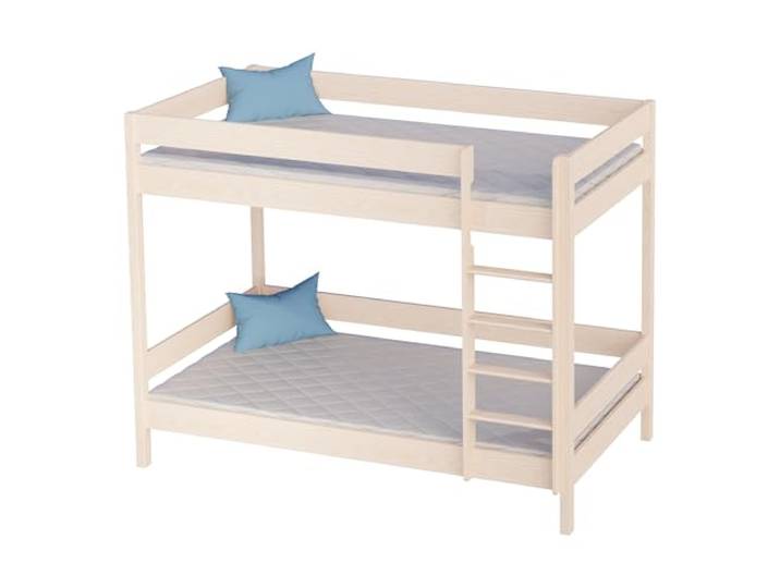 KidsComfort Etagenbett 80x160 cm Gebleichte Eiche Kinderbett für 2 Kinder Stockbett für 2 Kinder Etagenbett mit Rausfallschutz oben zwei Lattenroste dabei Einstieg links oder rechts