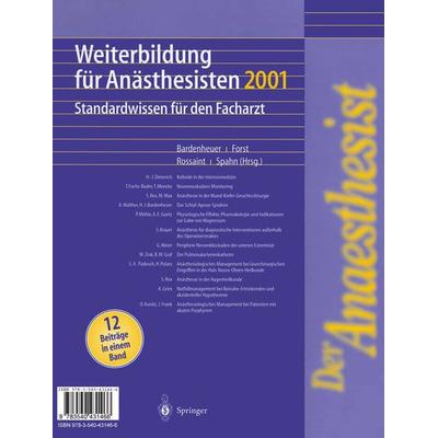 Der Anaesthesist Weiterbildung für Anästhesisten 1997, Taschenbuch von Hubert J. Bardenheuer,Helmuth Forst,Rolf Rossaint, Springer Berlin,