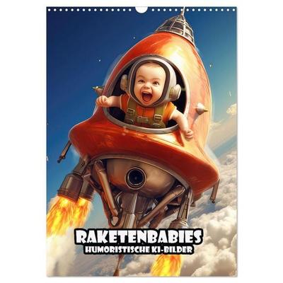 Raketenbabies - Humoristische KI-Bilder (Wandkalender 2027 DIN A3 hoch), CALVENDO Monatskalender