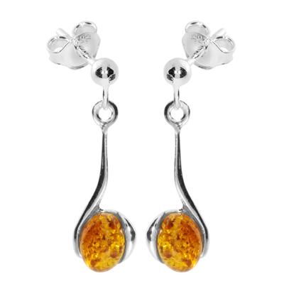 Paar Ohrhänger OSTSEE-SCHMUCK "Ostsee-Schmuck Ohrhänger Lennja Ohrhänger Lennja", weiß, Ohrringe, Damen, 27x8mm, Silber 925 (Sterlingsilber)