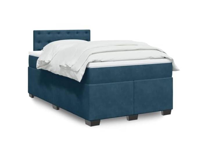 RJPLMFV Lattenrost, 120 x 190 cm, mit Matratze, Velours, Dunkelblau Taschenfedern, abnehmbarer Bezug, waschbar, atmungsaktive Unterstützung, Premium-Komfort