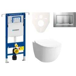 Geberit Wand-WC Set für Vorwandmontage + VitrA VitrA Shift WC SIKOGES4N7
