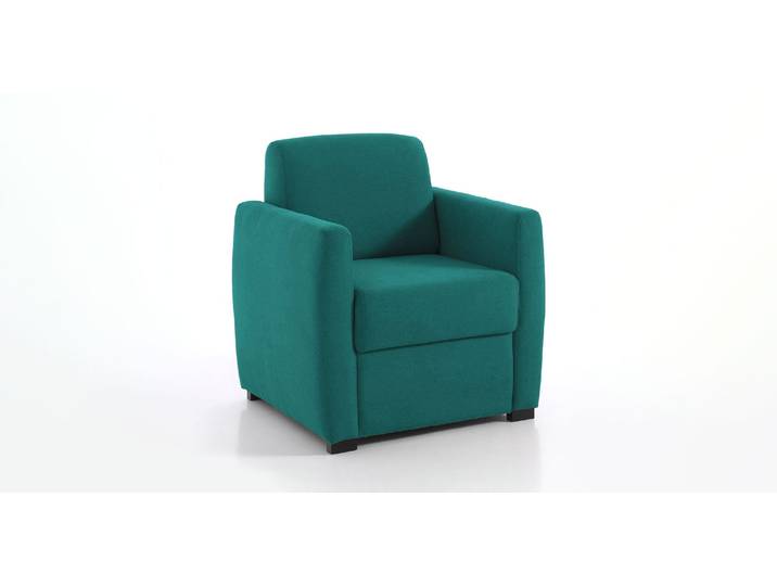 CHARLY - Fauteuil coffre - Velours, Turquoise