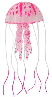 Multisell Products Hub Soft Silicone Fluorescent Jellyfish Fish Tank Ornament, Artificial Aquarium Decoration For Living Room Landscaping pink