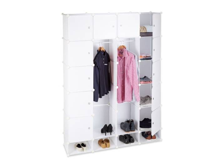 Relaxdays Kleiderschrank Stecksystem 18 Fächer