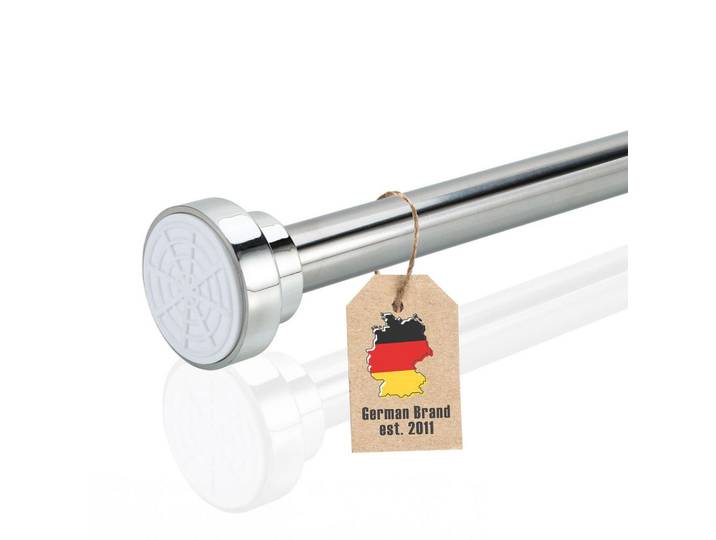 Intirilife Duschvorhangstange ausziehbar 55 - 85 cm, Silberfarben, Metall, 55 cm, Heimtextilien, Badtextilien, Duschvorhänge