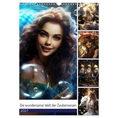 Die wundersame Welt der Zauberwesen (Wandkalender 2027 DIN A3 hoch), CALVENDO Monatskalender