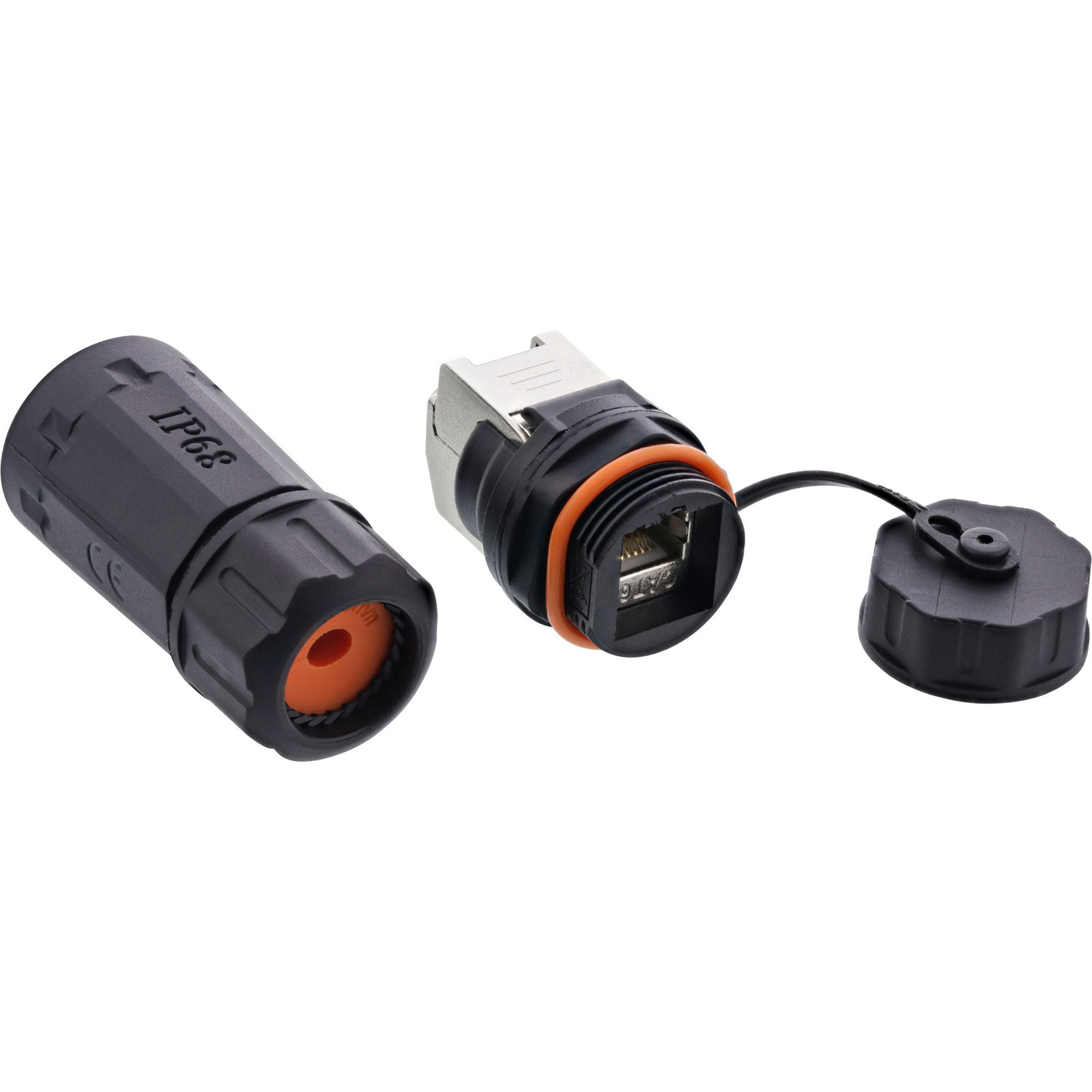 InLine 69990R RJ45-connector vrouwelijk zwart
