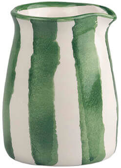 Selbrae House Small Green Stripe Ceramic Jug