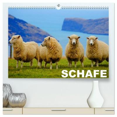 Schafe / Geburtstagskalender (hochwertiger Premium Wandkalender 2027 DIN A2 quer), Kunstdruck in Hochglanz