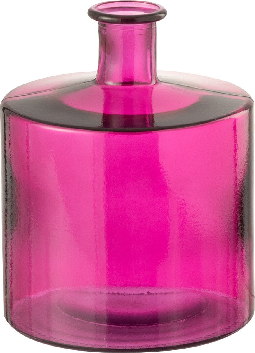 J-Line vaas Fles - Glas - Roze - Ø 21 cm