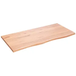 vidaXL Tischplatte Hellbraun 100x50x2 cm Massivholz Eiche Behandelt