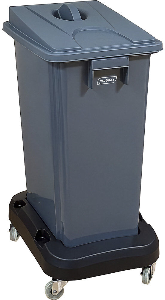 Wertstoffsammler mit Fahrwagen, Deckel grau, 60 Liter Probbax