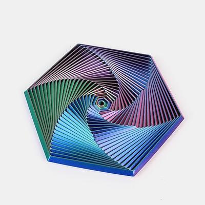 2er-Pack Fraktal Fidget Sechseck 3D-gedrucktes Sechseck Fidget-Spielzeug Unendlicher Würfel Sensorische Spielzeuge Sechseck Spirale Visuelle Fingertip Spielzeuge für Stress Angst Kinder Erwachsene