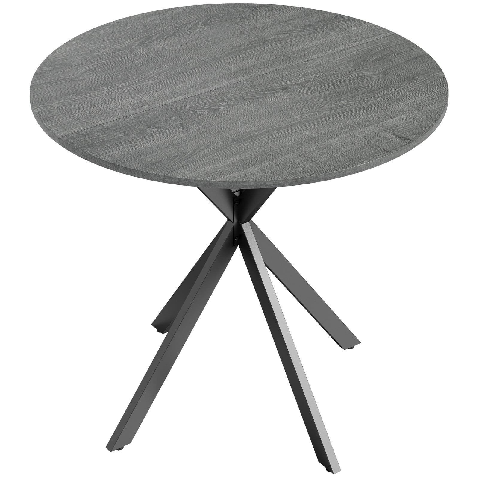 HOMCOM Ronde Industriële Eettafel voor 2 personen, Grijs, Ø80 x 75 cm