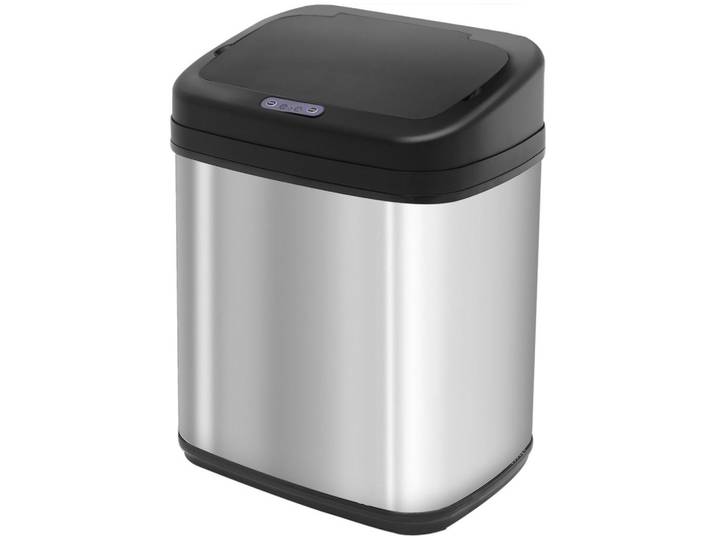 Homcom Abfalleimer 20L Silber, Schwarz, Silberfarben, Kunststoff, Rechteckig, 25x42.5x33 cm, Haushalt & Reinigung, Reinigung, Mülleimer & Abfallsammler