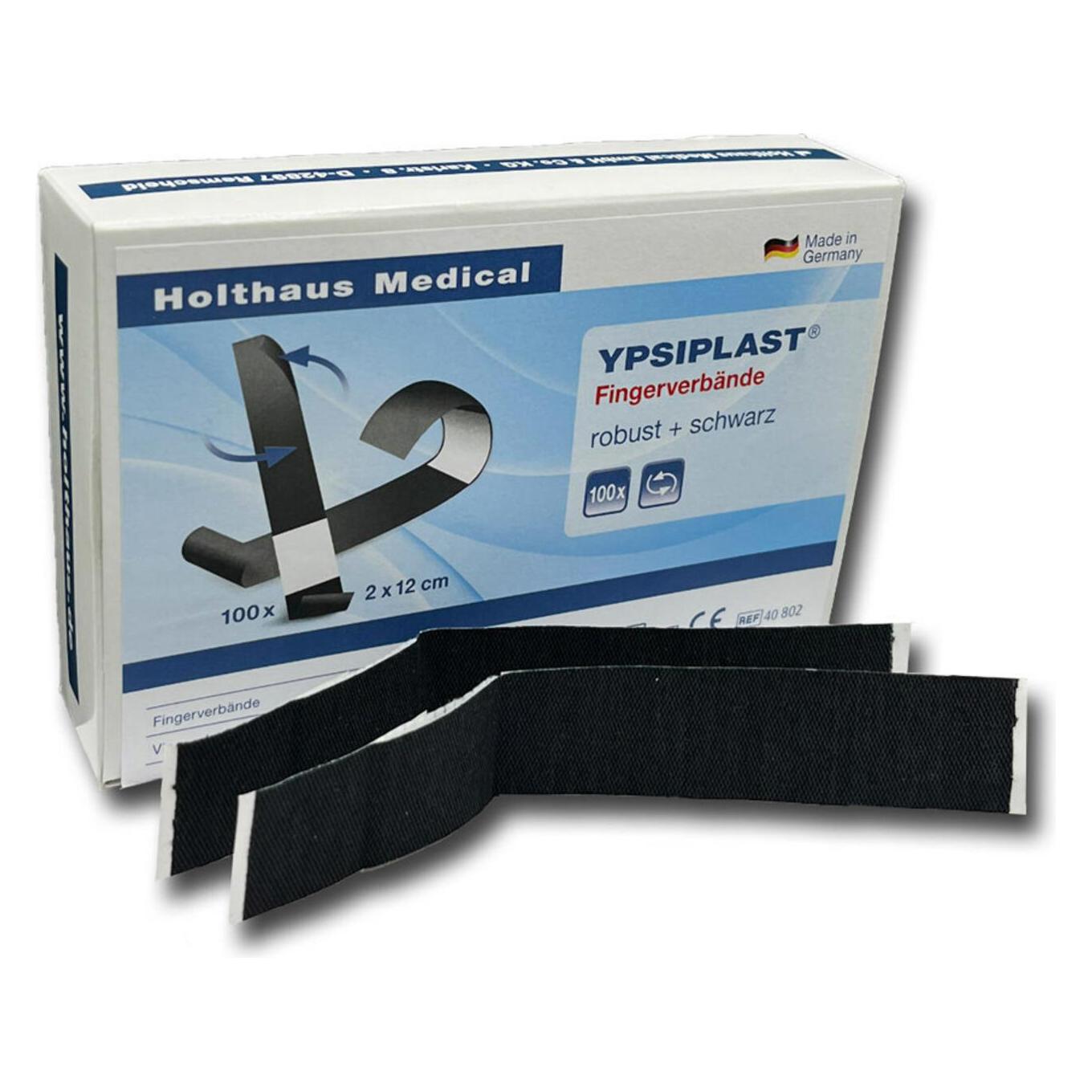 Holthaus Medical Fingerpflaster YPSIPLAST 40802 schwarz 2,0 x 12,0 cm, 100 St. (100x) (40802)