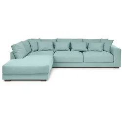 BOOOM Ecksofa Diego Stoff Blau Aqua