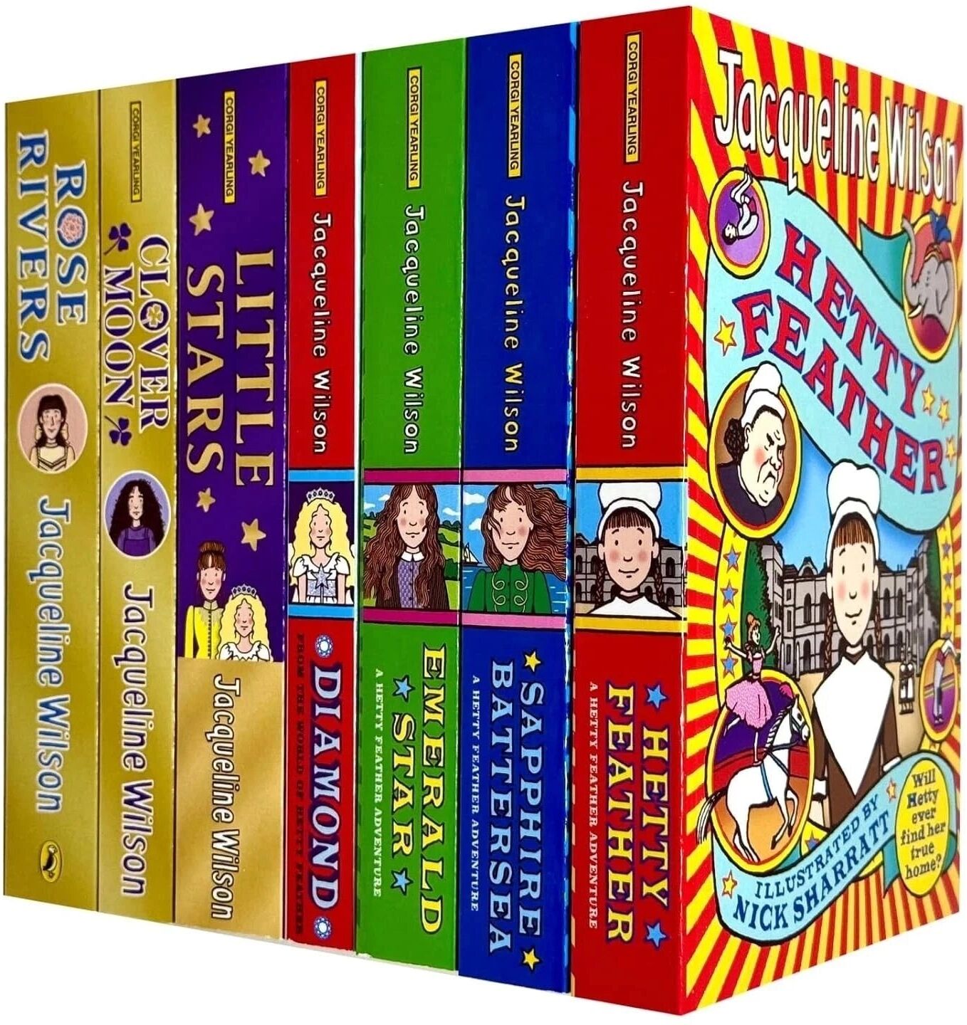 Puffin Hetty Feather 7 Book Collection Set by Jacqueline Wilson - Paperback - Ages 9-11 - Victorian Historical Fiction Gift Set