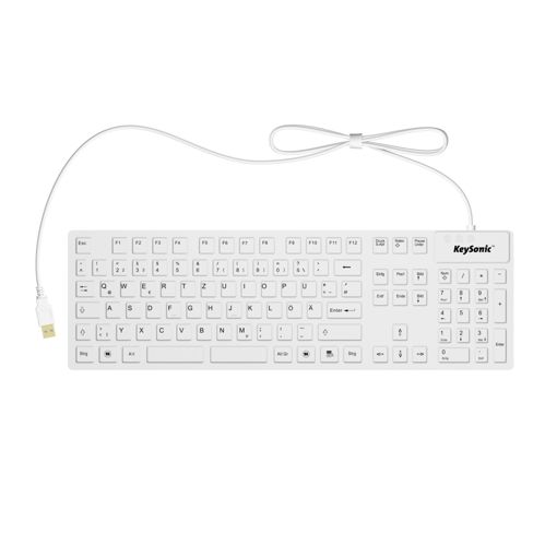 KeySonic KSK-8030 IN IP68 weiß Full-Size Tastatur Wasserdicht