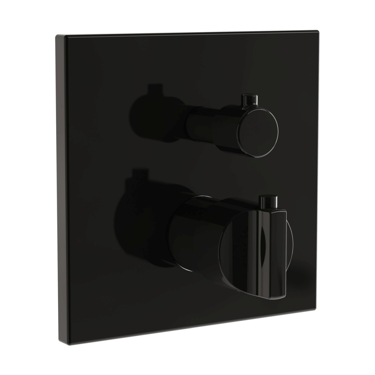 VitrA Suit Thermostat-Einhebel-Brausearmatur V-Box Unterputzmontage Schwarz Hochglanz,A4287339 A4287339