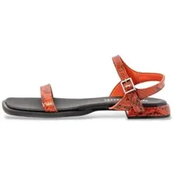 Art für Damen. 12000S188003_006 Ledersandalen 2000S Bergamo orange (36), Wohnung, 1 bis 3 cm, Schnalle, Lässig