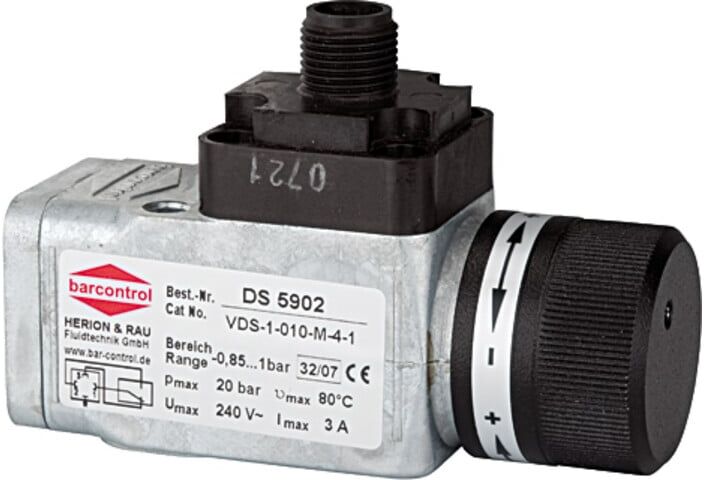 Riegler Vakuum-Druckschalter,elektr.Anschl.M12x1,Flansch, -0,85/-0,15 bar (DS 5902)