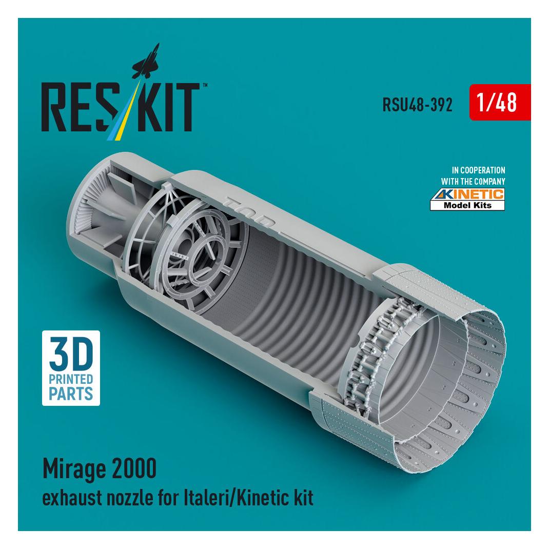 ResKit Mirage 2000 exhaust nozzle for Italeri/Kinetic kit (3D Printed) (RSU48-0392)