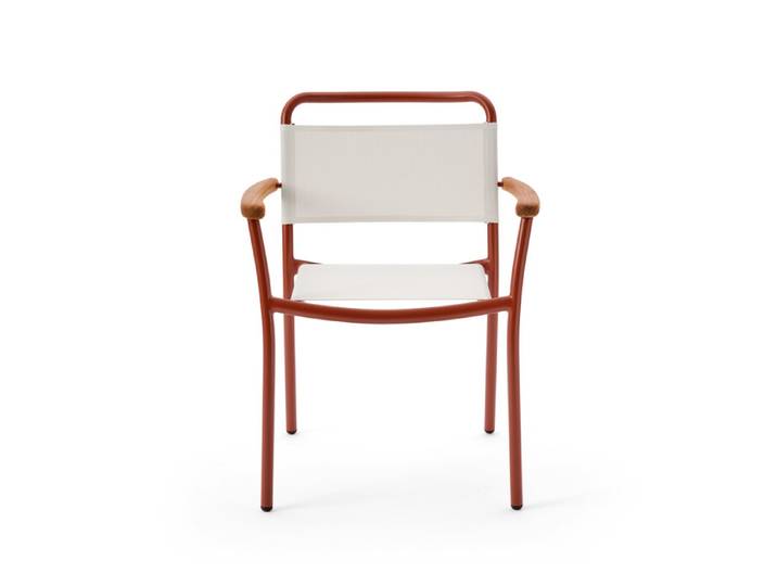 Armlehn-Stuhl Asello rot Armlehnstuhl rostrot/weiß 63x79x58 cm