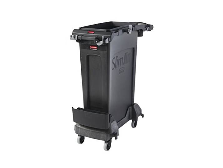 Rubbermaid Commercial Products Slim Jim Rim Caddy Kit mit 87L Mülleimer Schwarz – Reinigungs- & Abfallsammelwagen Komplettset für Büro, Schule, Krankenhaus & öffentliche Einrichtungen – 2032953