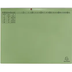 Exacompta, Mappe, 25 Hängehefter Exaflex Karton grün 2 x Amtsheftung (A4, 25x)