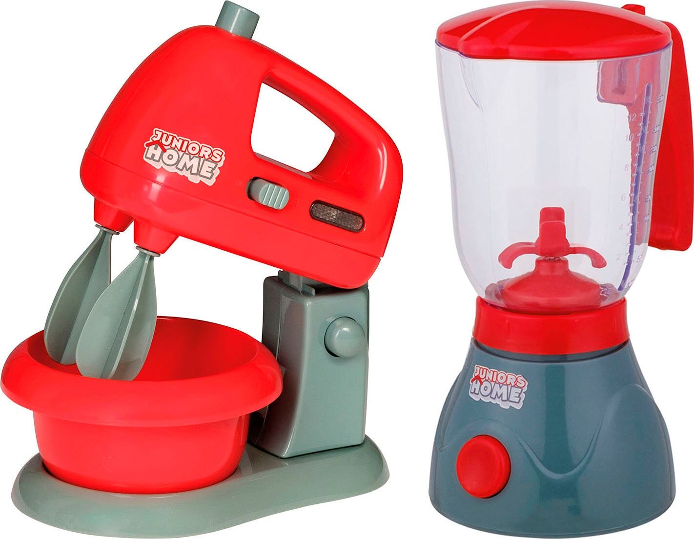Kinder-Haushaltsset HAPPY PEOPLE "Standmixer und Mixer mit Topf", rot (rot, grau), Spielzeug-Haushaltsgeräte, Kinder, Kunststoff, Kinder-Haushaltsset, mit Licht- und Soundeffekt