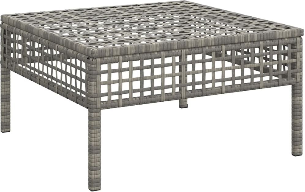 vidaXL Tabouret de jardin avec coussin gris résine tressée