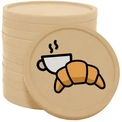 CombiCraft Kunststoff Wertmarken Chips Kaffee & Croissant in Beige- 100 Stück - Ø29 mm
