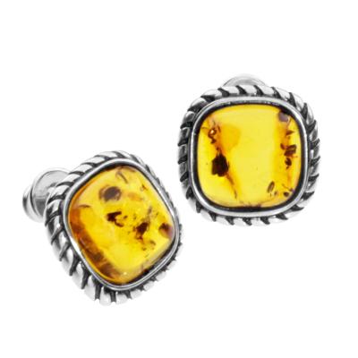 Paar Ohrstecker OSTSEE-SCHMUCK "- Franziska - Silber 925/000 - Bernstein" Gr. 13, silber (silber 925, silberfarben, weiß), Ohrringe, Damen, 13, Silber 925 (Sterlingsilber)