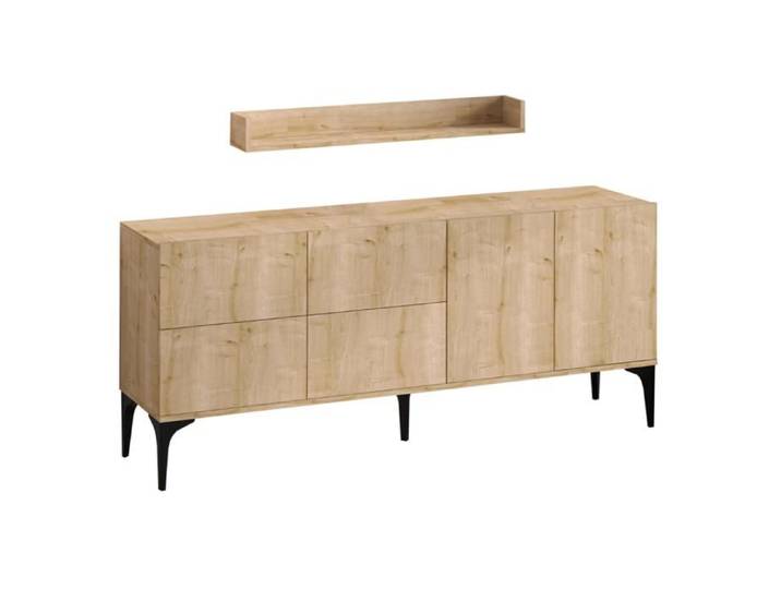 ASSEN - Ensemble buffet et étagère murale
