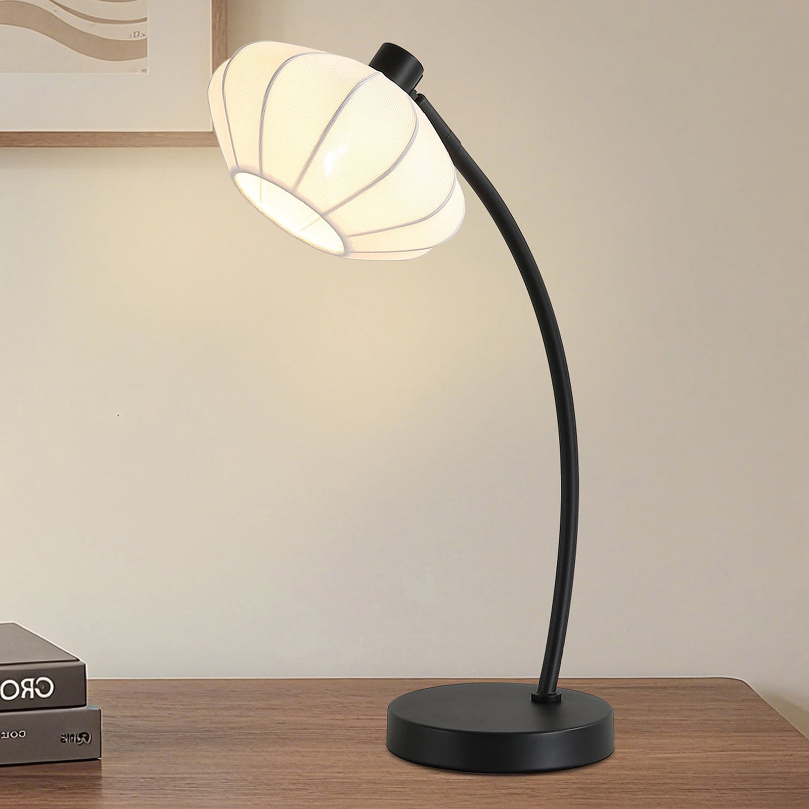 Searchlight Radiant tafellamp zwart met kap, E14, modern design
