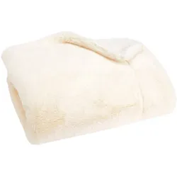 Plaid Luxus cremefarben 170x240 cm - Beige Polyester Amadeus 170x0.01 cm