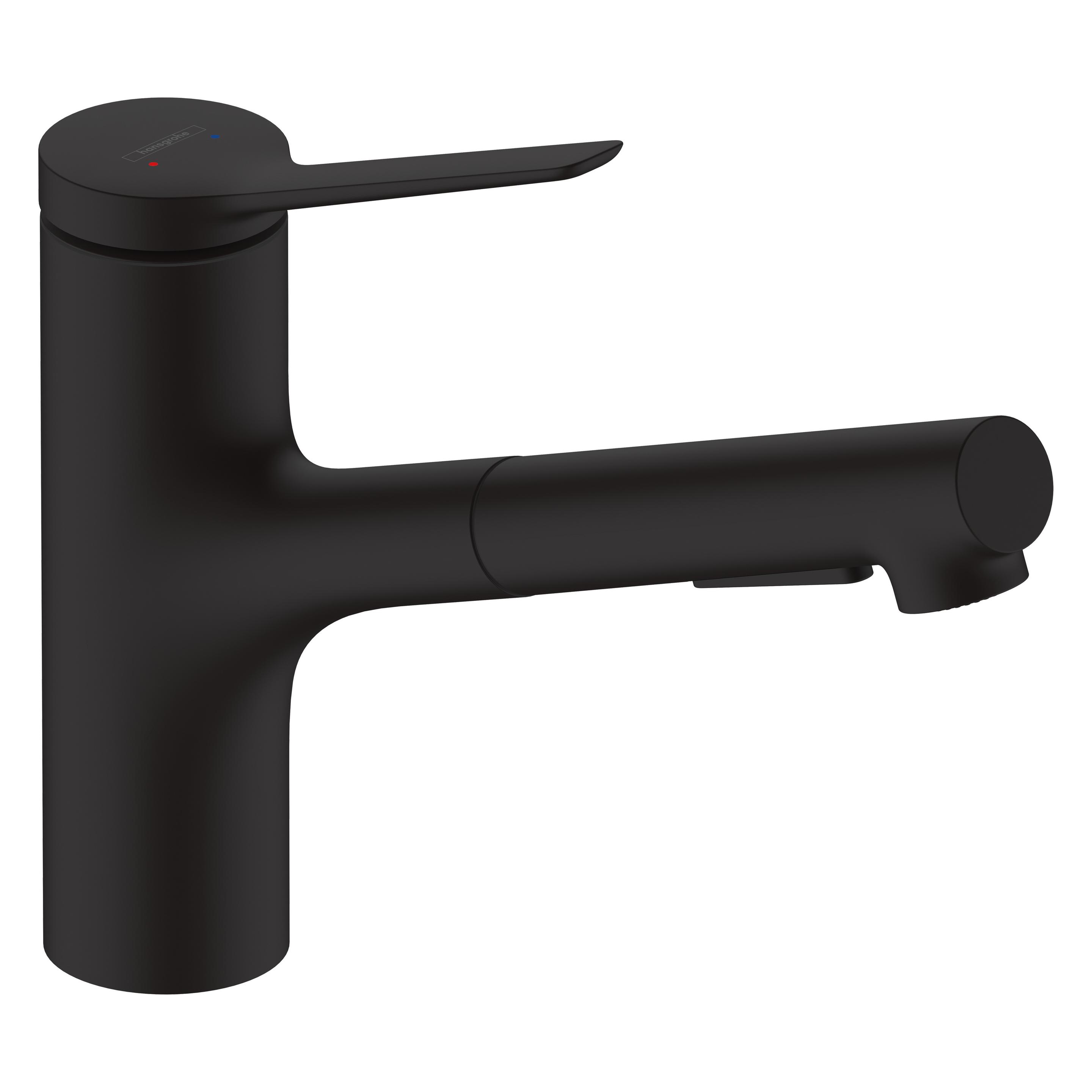 hansgrohe HG Einhebel-Spültischmischer Zesis M33 150, Ausziehbrause, 2 jet mattschwarz (74800670)