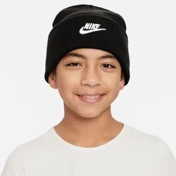 NIKE PEAK Beanie Kinder 032 - black heather/white
